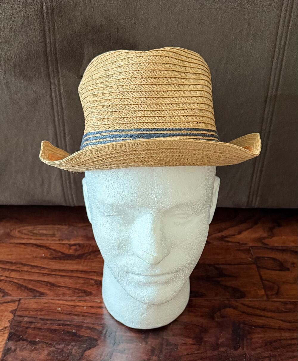 $225 NWT Paul Smith Woven Brown Paper Fedora Hat Size M